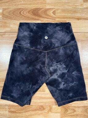 lululemon athletica Black Charcoal Tie-Dye High-Rise Athletic Shorts